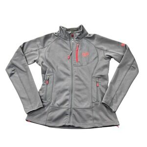 Mountain Hardwear Women's Large Gray Full Zip Fleece Jacket Thumbholes